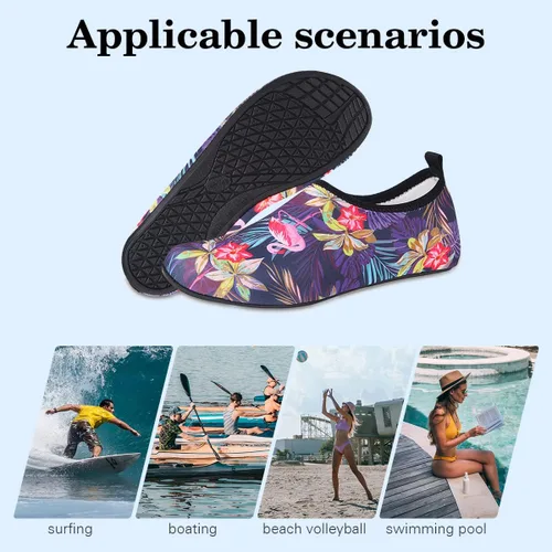 Vista 6 de Calcetines acuáticos, zapatos de agua para playa, calcetines de yoga descalzos de secado rápido para surf, piscina, natación, zapatos para mujeres