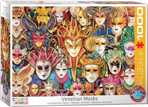 Vista 4 de EuroGraphics rompecabezas de 1,000 piezas de máscaras venecianas