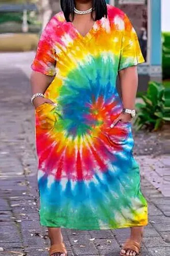 Vista 2 de SUZONANA Vestido de camiseta casual para mujer, cuello en V, manga corta, con dos bolsillos frontales, color sólido, vestido de gran