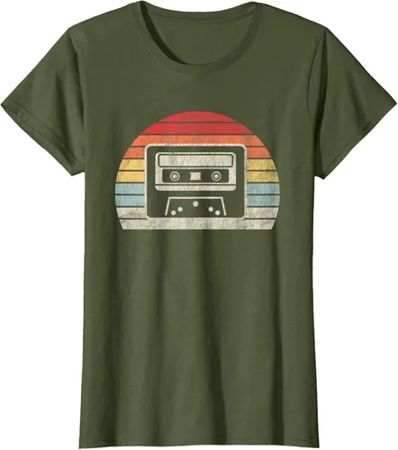 Vista 45 de Retro Cassette Tape 80s 90s Nostalgia T-Shirt Negro