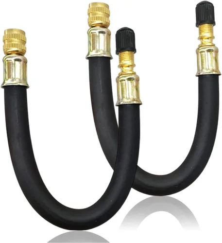 Vista 8 de Paquete de 5 extensiones de válvula de neumático, 2 piezas de extensores flexibles de vástago de válvula de 8.25 pulgadas con adaptador de extensión