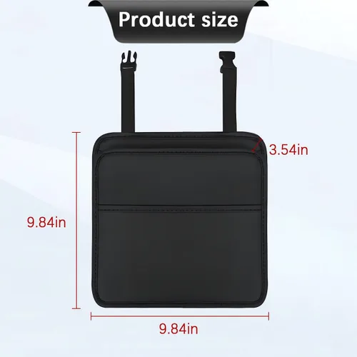 Vista 2 de Zpana Organizador de respaldo de asiento de automóvil, bolsa de almacenamiento de cuero multiusos para colgar reposacabezas del asiento trasero