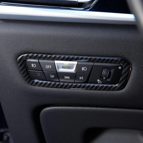 Vista 3 de Fibra de carbono estilo ABS coche interruptor decoración marco ajuste para BMW X5 G05 X7 G07 2019