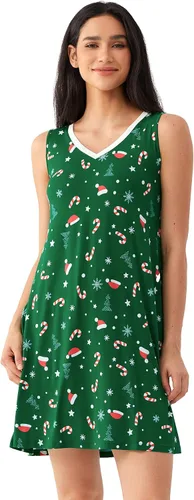 Vista 39 de GYS Cooling Bamboo Viscose Sleeveless Nightgowns for Women Aguamarina