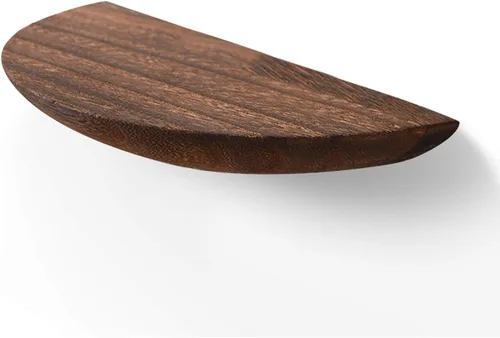 Vista 14 de Estantes flotantes gruesos de madera maciza, estante semicírculo montado en la pared, decoración de pared colgante, estantes decorativos, estante