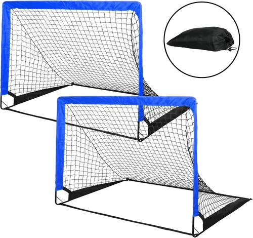 Vista 7 de Simple Deluxe Juego de 2 porterías de fútbol portátiles de 4 x 3 pies, red de fútbol desplegable para juegos de patio trasero y entrenamiento