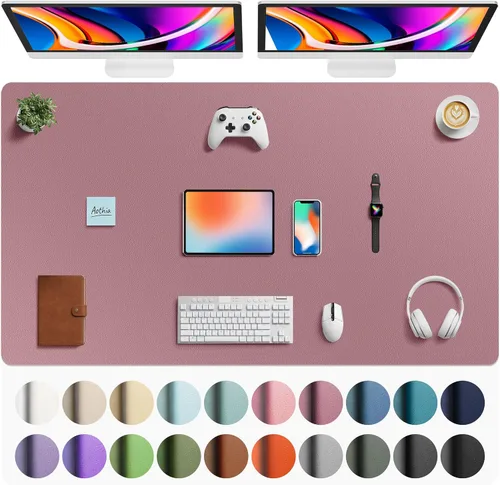 Vista 281 de Aothia - Protector de escritorio de cuero sintético grande, base antideslizante para mouse y superficie para escribir, impermeable, fácil de Agua