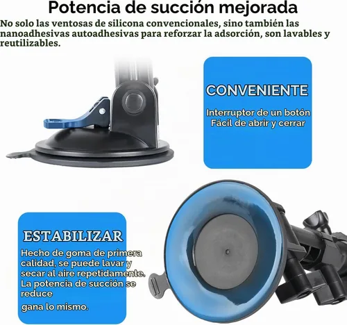 Vista 5 de HSU Soporte de ventosa de coche para cámara de acción GoPro/Insta 360/DJI