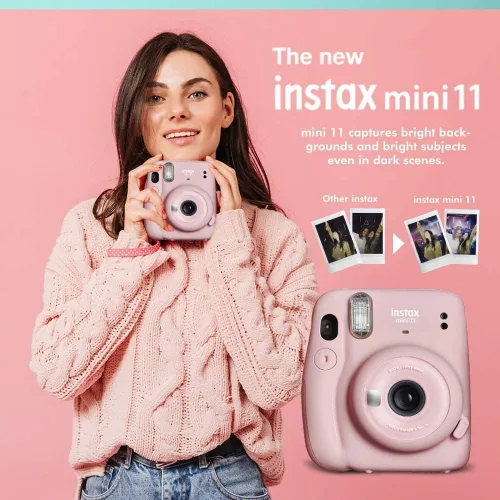 Vista 4 de Cámara instantánea Fujifilm Instax Mini 11 gris carbón + paquete de película Fuji (40 hojas) + paquete de accesorios para obturador, incl. estuche