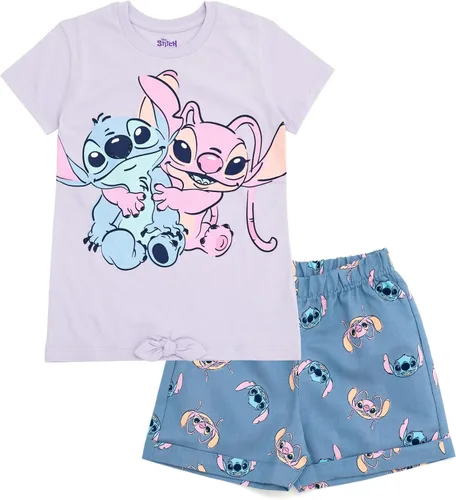 Vista 5 de Conjunto de camiseta floral y pantalones cortos de sarga Disney para bebés hasta niños grandes, tallas de 12 meses a 14-16