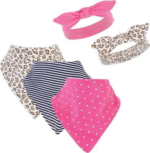 Vista 36 de Hudson Baby Conjunto de babero y diadema de algodón unisex para bebé Leopard Mamas Mini