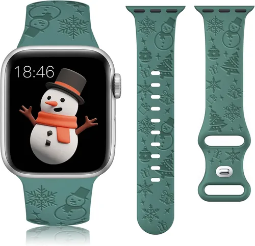 Vista 15 de W-RARA Correa grabada de Halloween compatible con Apple Watch Band de 1.496 in 1.575 in 1.614 in 1.654 in 1.732 in 1.772 in 1.929 in para mujeres