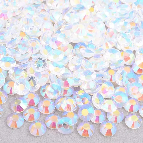 Vista 14 de 10000 diamantes de imitación de resina de 0.118 pulgadas, parte trasera plana transparente, color negro azabache AB para manualidades, zapatos
