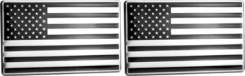 Vista 7 de 5" x 3" Black American Flag Emblem for Cars Negro