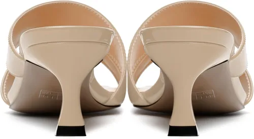 Vista 4 de SKYSTERRY Sandalias de tacón bajo con punta abierta para mujer, con tacón bajo, de 2 pulgadas Beige