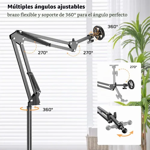 Vista 6 de Kefotic Soporte magnético de piso para cama acostado, soporte ajustable para teléfono de cabecera para iPhone Magsafe, soporte de teléfono celular