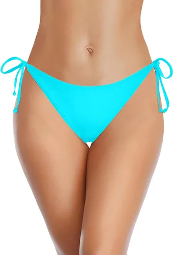 Vista 8 de Traje de baño de cintura baja con cobertura moderada para mujer Azul (Leaves)