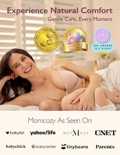 Vista 4 de Momcozy Sujetadores de lactancia para lactancia, sin costuras, brasier de maternidad sin costuras, brasier de lactancia clásico con soporte de tira