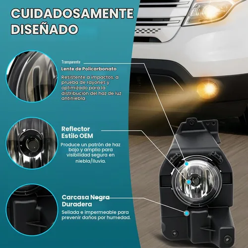 Vista 3 de Fog Lights Compatible With 2013 2014 2015 Ford Explorer Front Bumper Driving Lamp Assembly Clear Lens