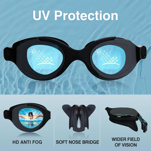 Vista 2 de Swim Goggles for Adults, Anti-Fog UV Protection Unisex Leisure Swimming Glasses for Adult Men Women Youth