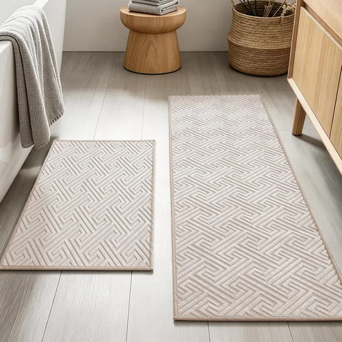 Vista 18 de YIHOUSE Alfombras de baño beige de 17 x 24 pulgadas, de secado rápido, antideslizantes, absorbentes, lavables a máquina, fina alfombra de baño
