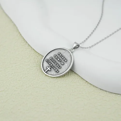 Vista 5 de HELORET Collar de San Amuleto Medalla Serie St Medallas Joyas para Mujeres Hombres Collar Católico Regalo Protegernos
