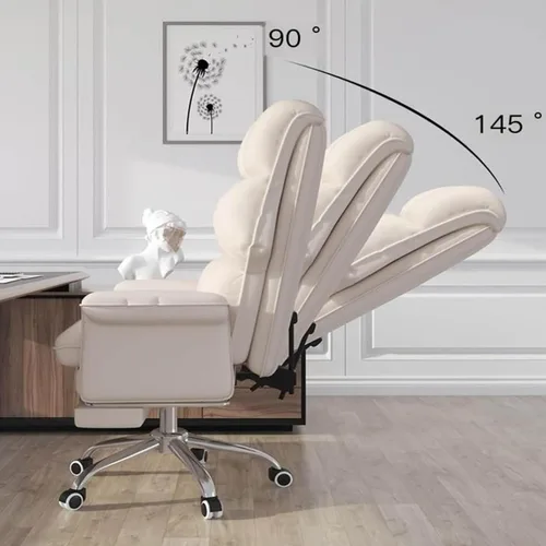 Vista 2 de Swivel Office Chair with Footrest, Executive High Back Reclinable PU Leather Computer Desk Comfortable Lift Gaming Chair for Home and Office