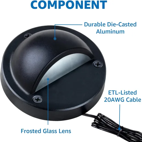 Vista 4 de SUNVIE Luces LED de bajo voltaje de 5 W, luces de paso de 12 a 24 V para exteriores con Fastlock2 conectores de cable, iluminación de paisaje