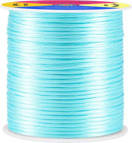 Vista 6 de Mandala Crafts Cordón de satén de cola de rattail de 0.02 in para nudos