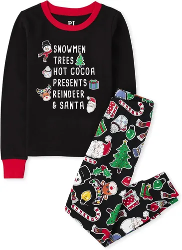 Vista 3 de The Children's Place Pijama de Navidad para bebé, algodón
