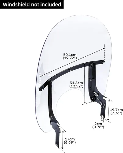 Vista 6 de TCT-MOTORPARTS Soporte de montaje del parabrisas para Harley Road King FLHR Special FLHRXS CVO Road King 1994-2025