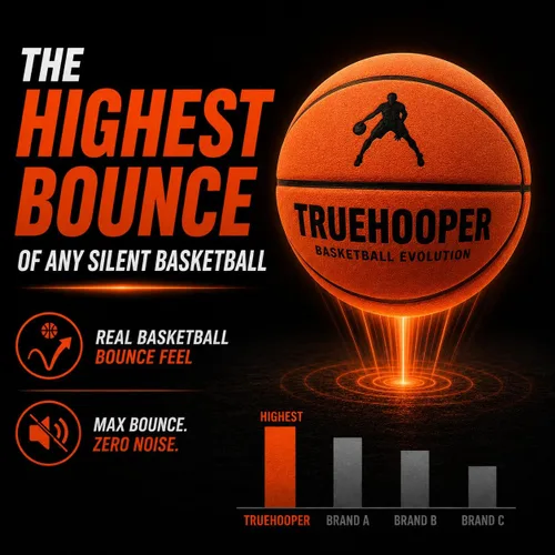 Vista 2 de TRUEHOOPER Silent Basketball – Size 7 Indoor Basketball (PRO Version) - Grooved Foam Basketball for Quit Dribbling and Indoor Training – Higher