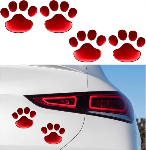 Vista 8 de Juego de 4 calcomanías de brillo con huella de perro para auto, adhesivos de cristal con diseño de huella de perro, emblema de decoración para Negro