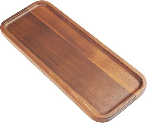 Vista 9 de Pequeñas bandejas y platos de madera maciza de acacia – Mini tablas de madera para charcutería, tabla rectangular para quesos para alimentos, baño