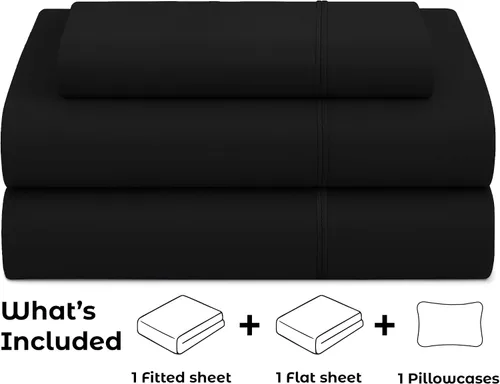 Vista 125 de Pure Bedding Juego de Sábanas Twin - Sábanas de Cama de Microfibra Ultra-Suave 1800 - Doble Cepillado - Bolsillos Profundos - Ajuste Fácil - Extra