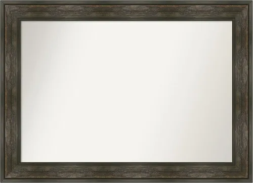 Vista 238 de Amanti Art Espejo de baño marrón para sobre fregadero, 26 x 26 pulgadas, espejo de tocador cuadrado marrón rústico Alexandria, marco de madera
