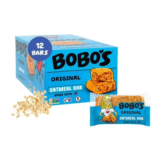 Vista 17 de Bobo's Barras de mantequilla de almendra y avena, sin gluten, sin OGM, avena integral, paquete de 12 Barritas de aperitivo Para llevar Hechas