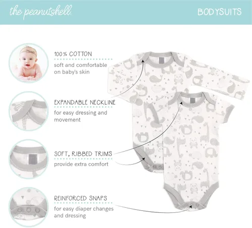 Vista 3 de The Peanutshell Set de regalo de canastilla para recién nacidos para niños o niñas