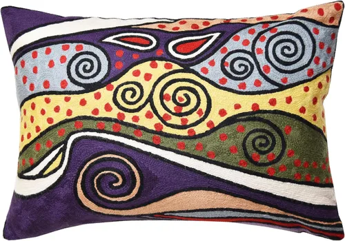 Vista 23 de Funda de almohada lumbar Hundertwasser biomorfo, funda de almohada abstracta moderna para sofá, casa de campo, para silla de exterior, cojines