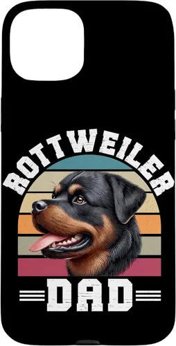 Vista 9 de Rottweiler Dad Rottie Father Dog Parent Father's Day Retro Case for iPhone 16