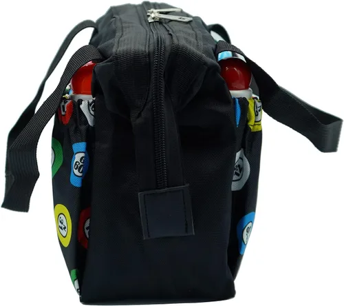 Vista 3 de Yuanhe Bolsas de Bingo Dauber con 6 Bolsillos Bolsa de Transporte Negra para Bingo