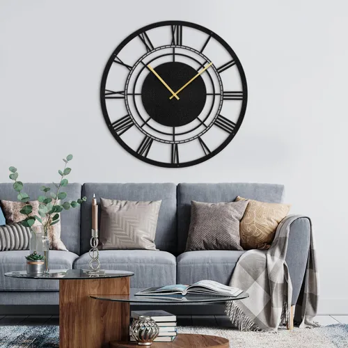 Vista 34 de Reloj de pared de metal, arte de pared silencioso, funciona con pilas, números grandes, escultura de pared, colgantes, decoración del hogar