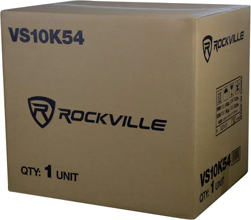 Vista 7 de Rockville VS10K54 - Caja de subwoofer de 10 pulgadas K5 de 1200W para coche, recinto ventilado precargado, 4 Ohm, 600W de programa/300W RMS, MDF