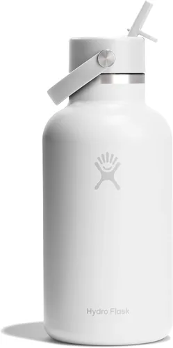 Vista 128 de Hydro Flask Botella de agua – Acero inoxidable aislado – Tapa flexible con popote de boca ancha, antiderrames, a prueba de fugas y recargable