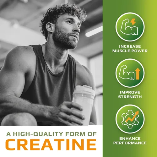 Vista 6 de MFL Muscle Creatina 3 formas de creatina micronizada 0.35 onzas 0 azúcar endulzado con stevia totalmente natural 60 porciones