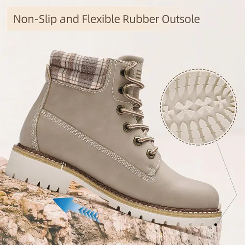 Vista 4 de Kkyc Botas de senderismo para mujer antideslizantes botas casuales.