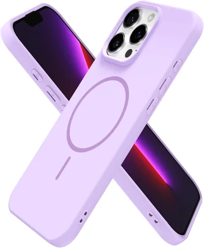 Vista 249 de Oakxco Funda de Silicona Mag Safe para iPhone 12 Pro Max, Funda Magnética Delgada y Fina Compatible con Carga Inalámbrica MagSafe, Bonita Funda