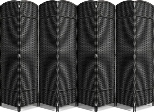 Vista 9 de Sorbus Divisor de habitación de 4 paneles de 6 pies de alto, pantalla de privacidad, paneles dobles extra anchos con bisagras, diseño de malla