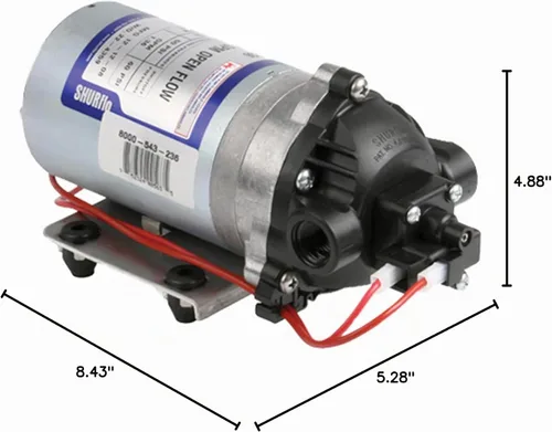 Vista 7 de Pentair SHURFLO 8000-543-236 Bomba de diafragma de demanda automática, 1.8 GPM con válvulas de Viton, diafragma de Santopreno, interruptor