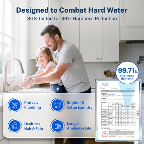Vista 2 de [Usado] iSpring WCSTB45KG Sistema de suavizante de agua para toda la casa, suavizador de agua de alta capacidad de 45,000 granos que elimina el agua